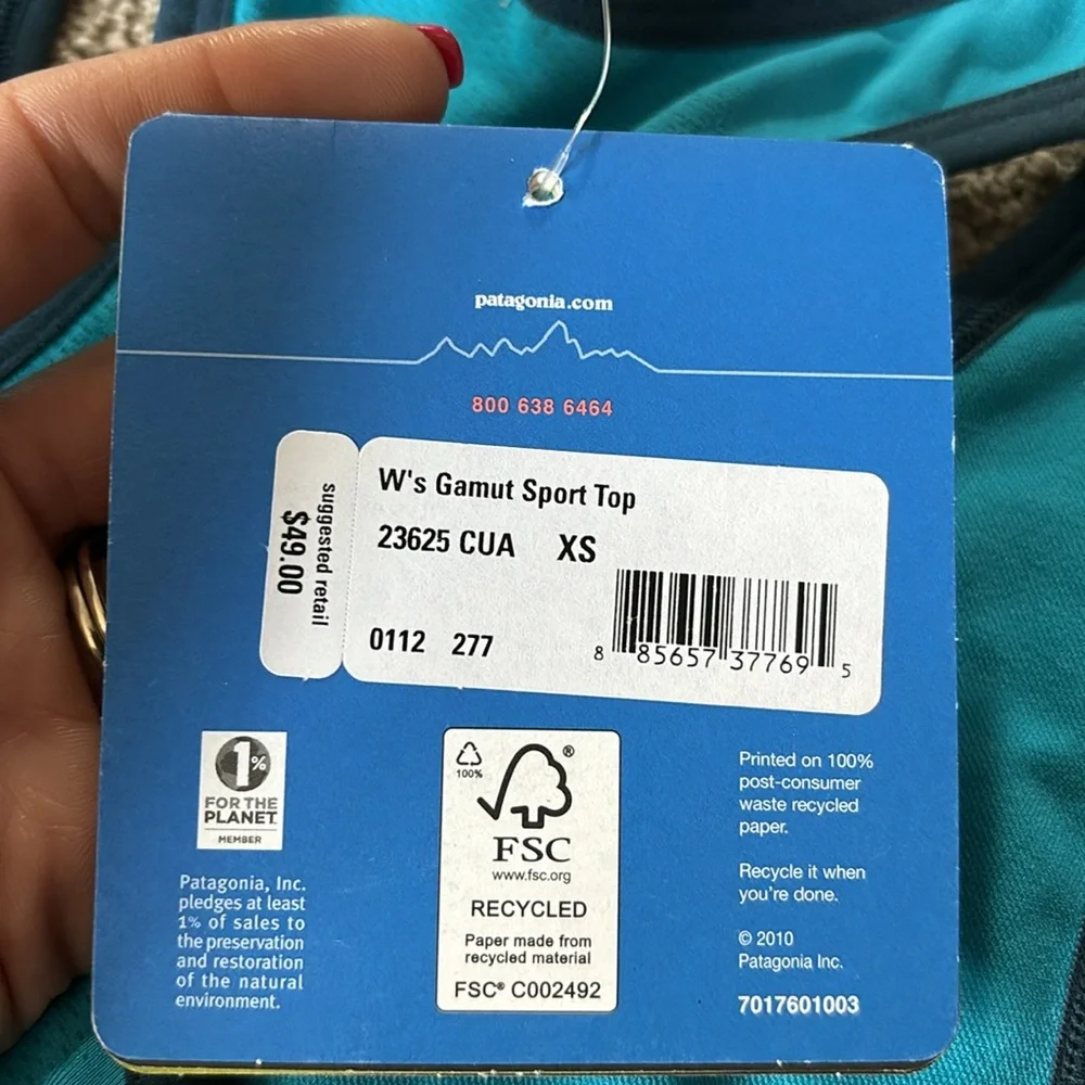 patagonia NWT w's gamut sport top - XS blue - Picture 3 of 3